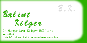 balint kilger business card